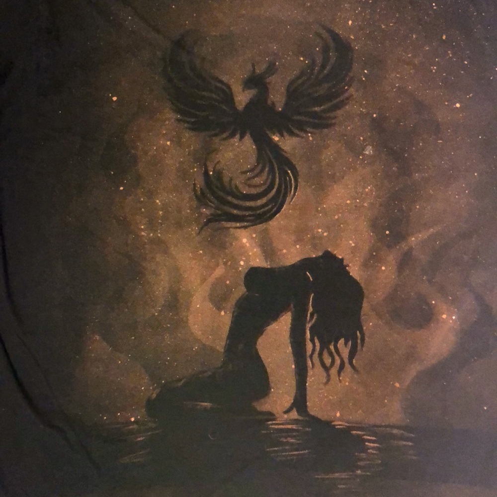New handmade bleach painted. Phoenix rising from beautiful woman🔥